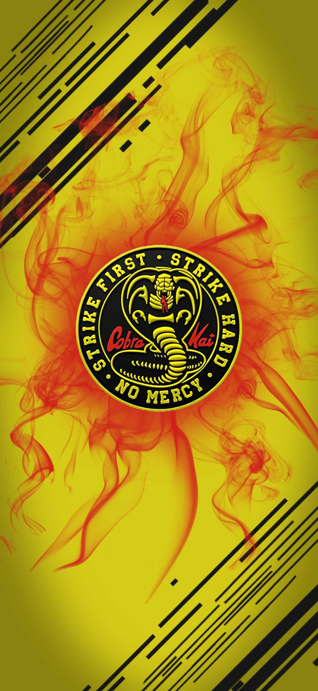 Logo Cobra Kai fiamme, 1080x2340 Full HD Verticale, Xiaomi