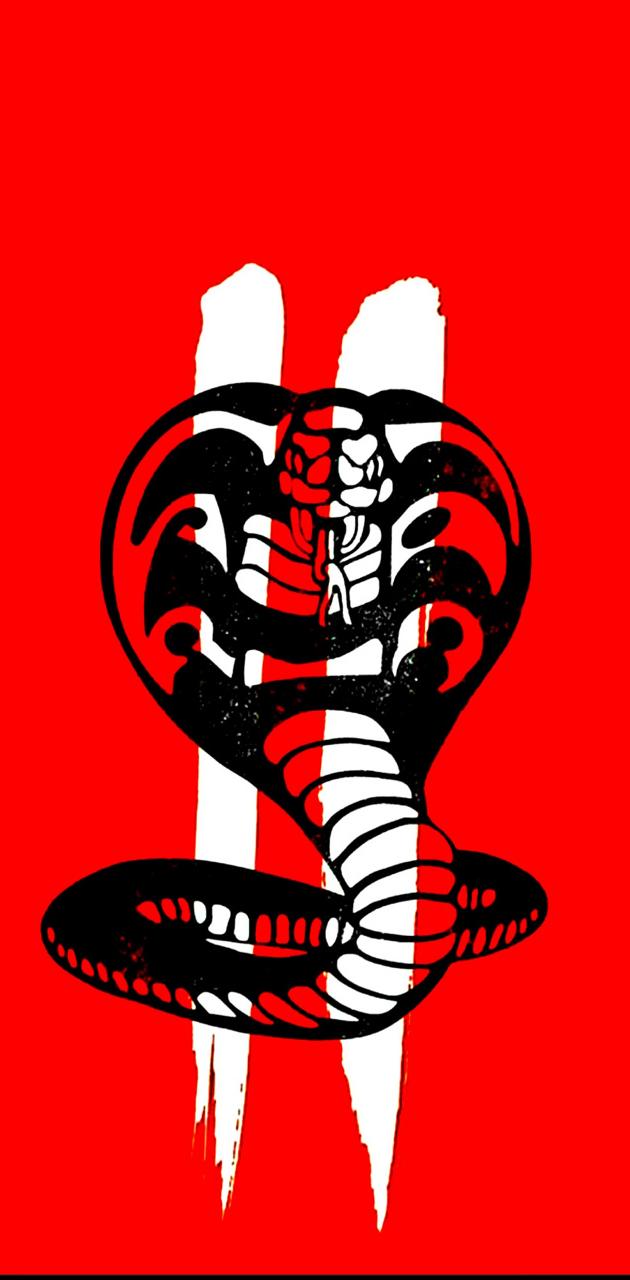 Logo Cobra Kai serpente rosso, 630x1280 Full HD Verticale, Smartphone