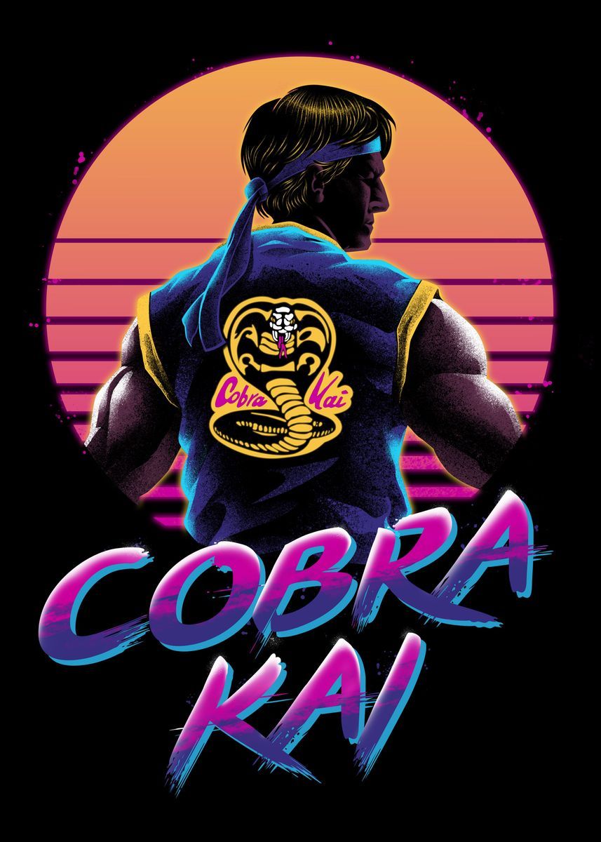 Poster Cobra Kai retro, 857x1200 Verticale, Telefono