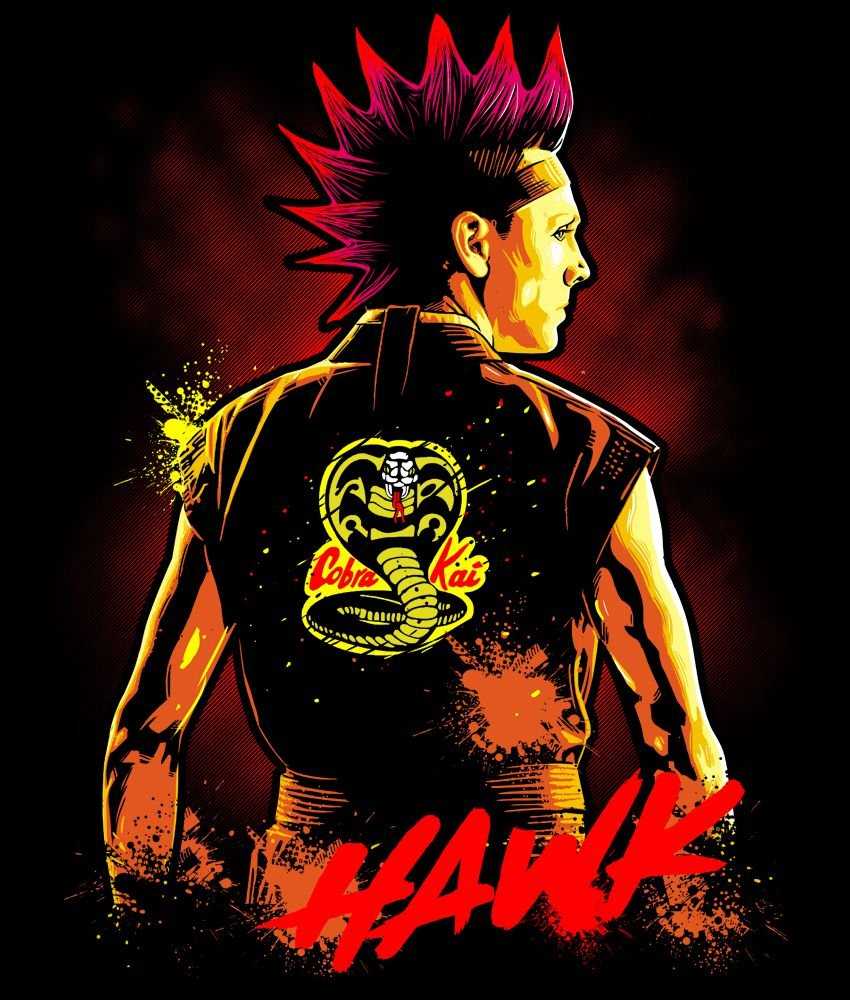 Hawk Cobra Kai personaggio mohawk, 850x1000 Full HD Verticale, iPhone