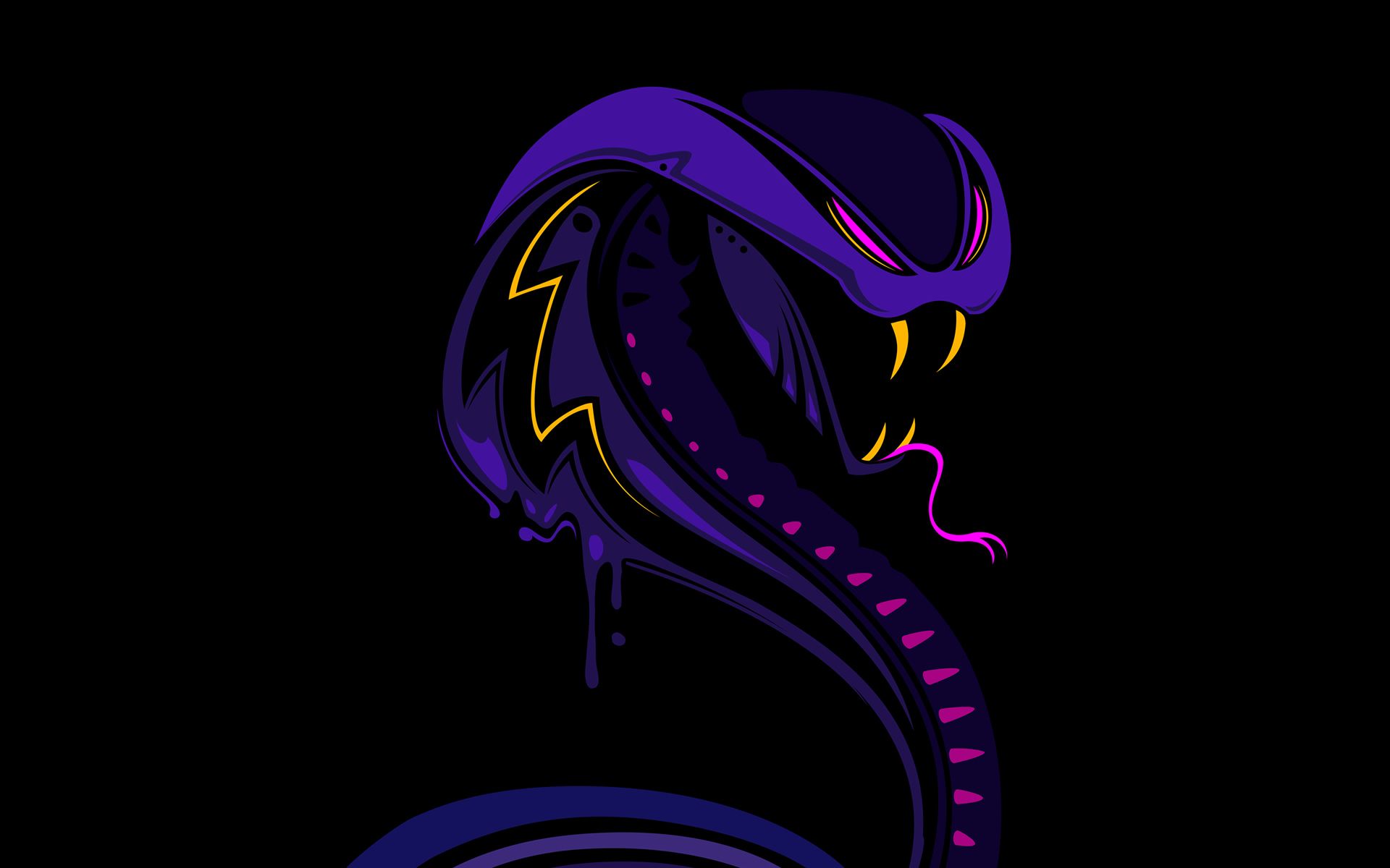 Cobra reale viola stilizzato, 1920x1200 Full HD+, Desktop