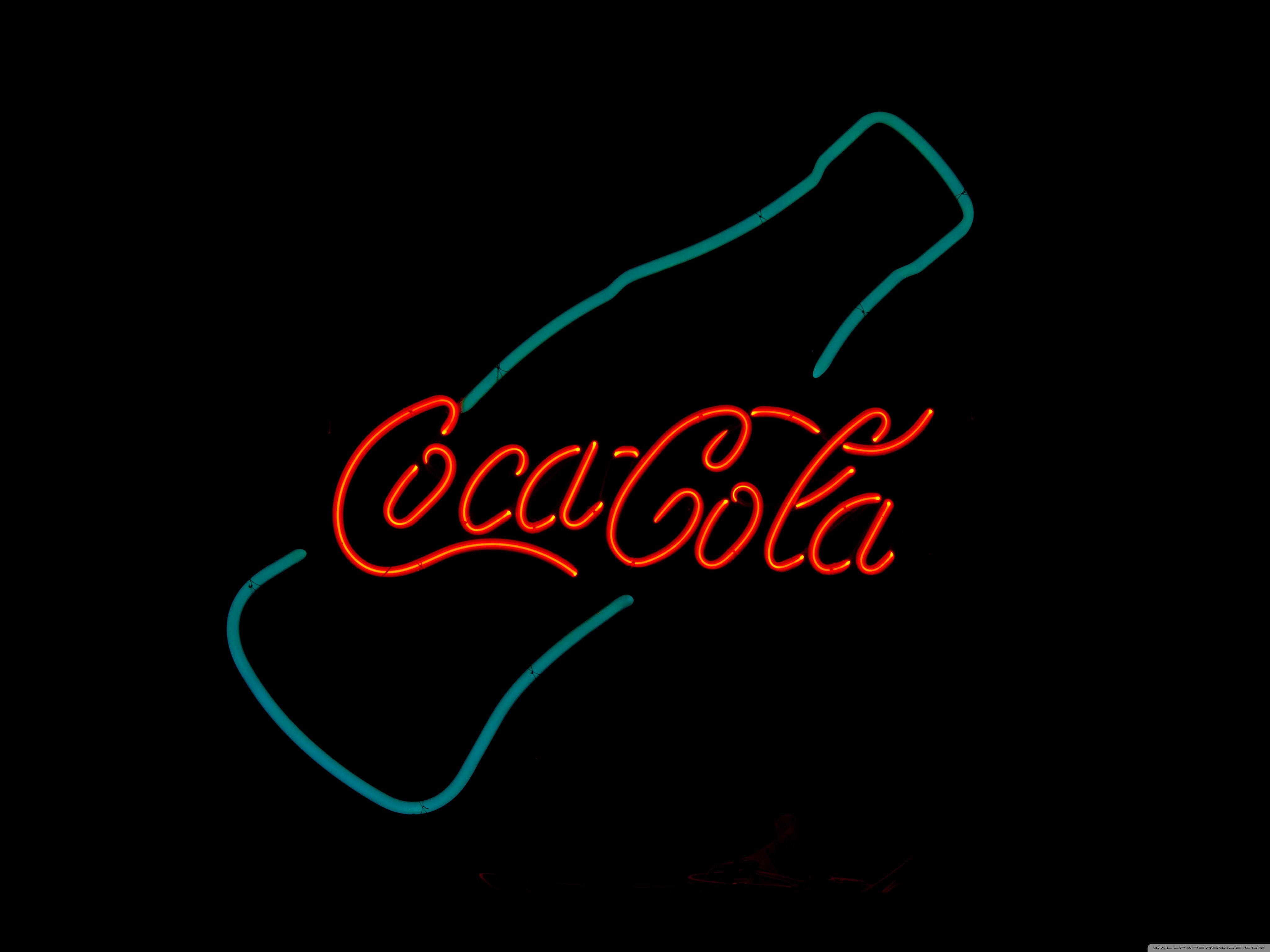 Insegna neon Coca-Cola bottiglia, 4096x3072 4K Ultra HD, Monitor 4K