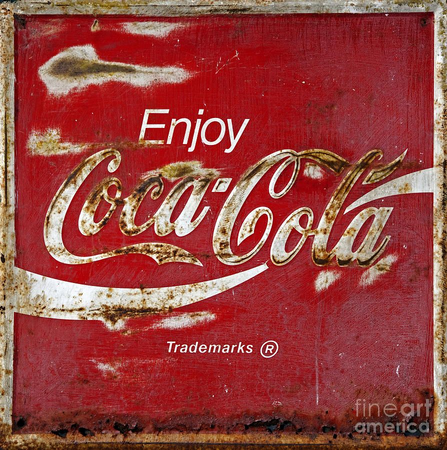 Cartello Coca-Cola arrugginito rosso, 894x900 Verticale, Mobile