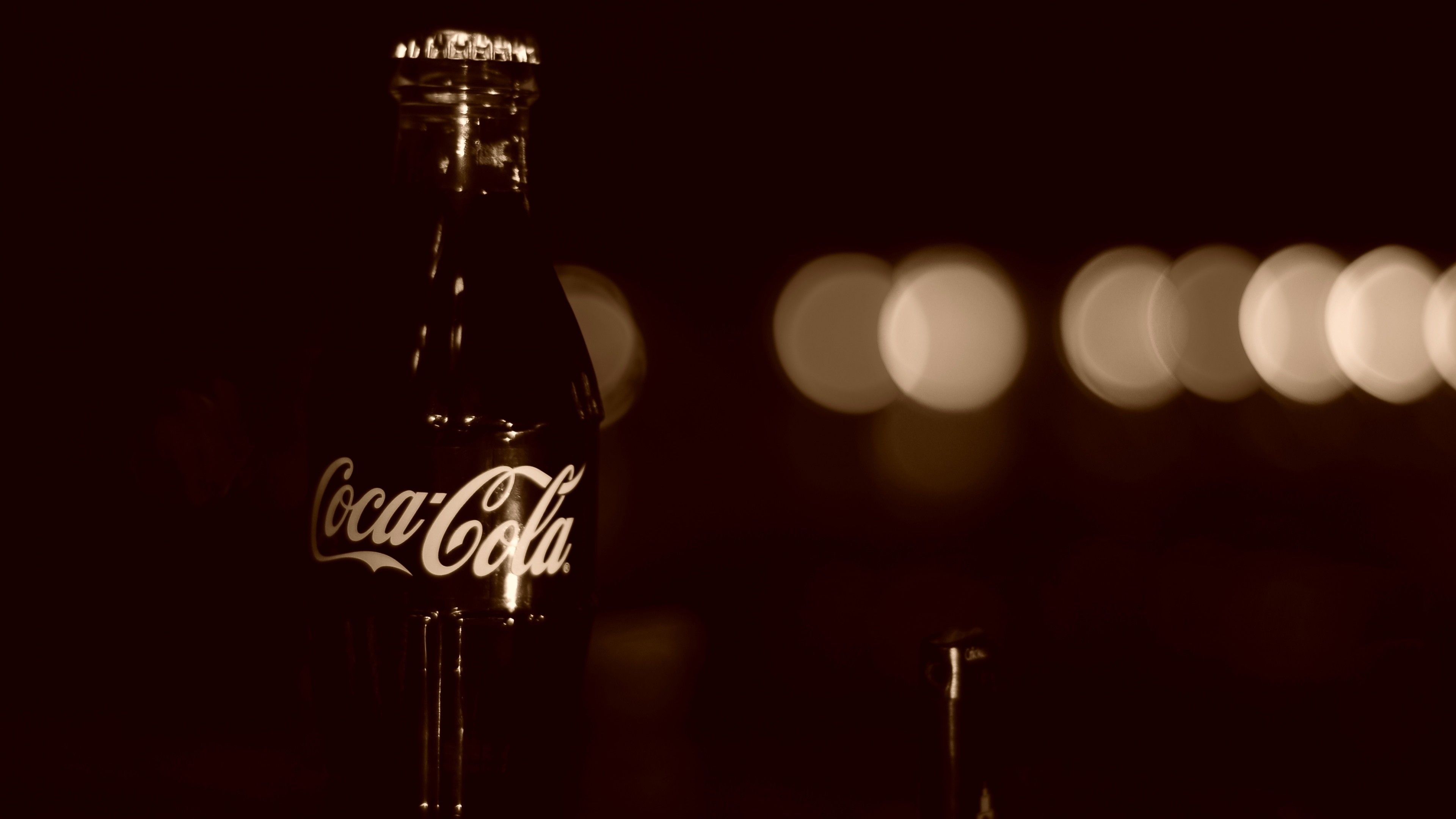Bottiglia Coca-Cola vintage seppia, 3840x2160 Ultra HD, Monitor 4K