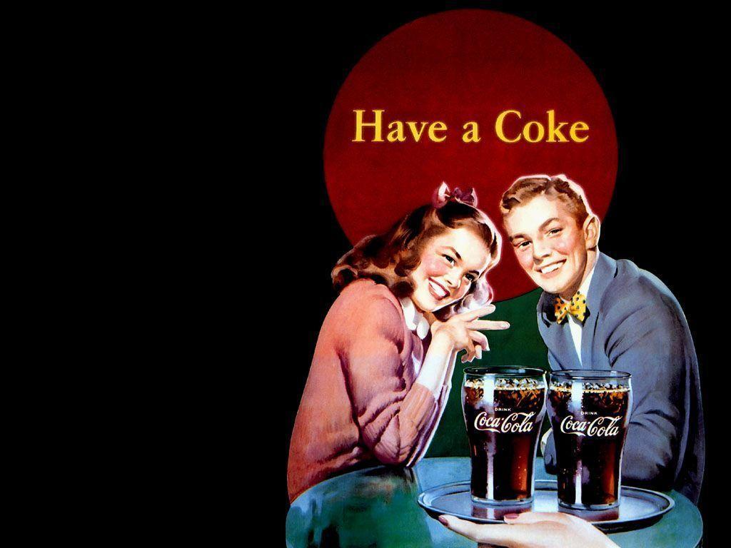 Coppia vintage pubblicità Coca-Cola, 1024x768 HD, Desktop
