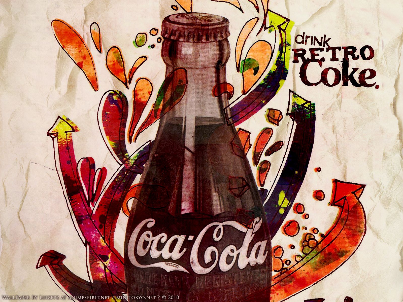 Bottiglia Coca-Cola retrò illustrata, 1600x1200 HD, ROG Asus Laptop