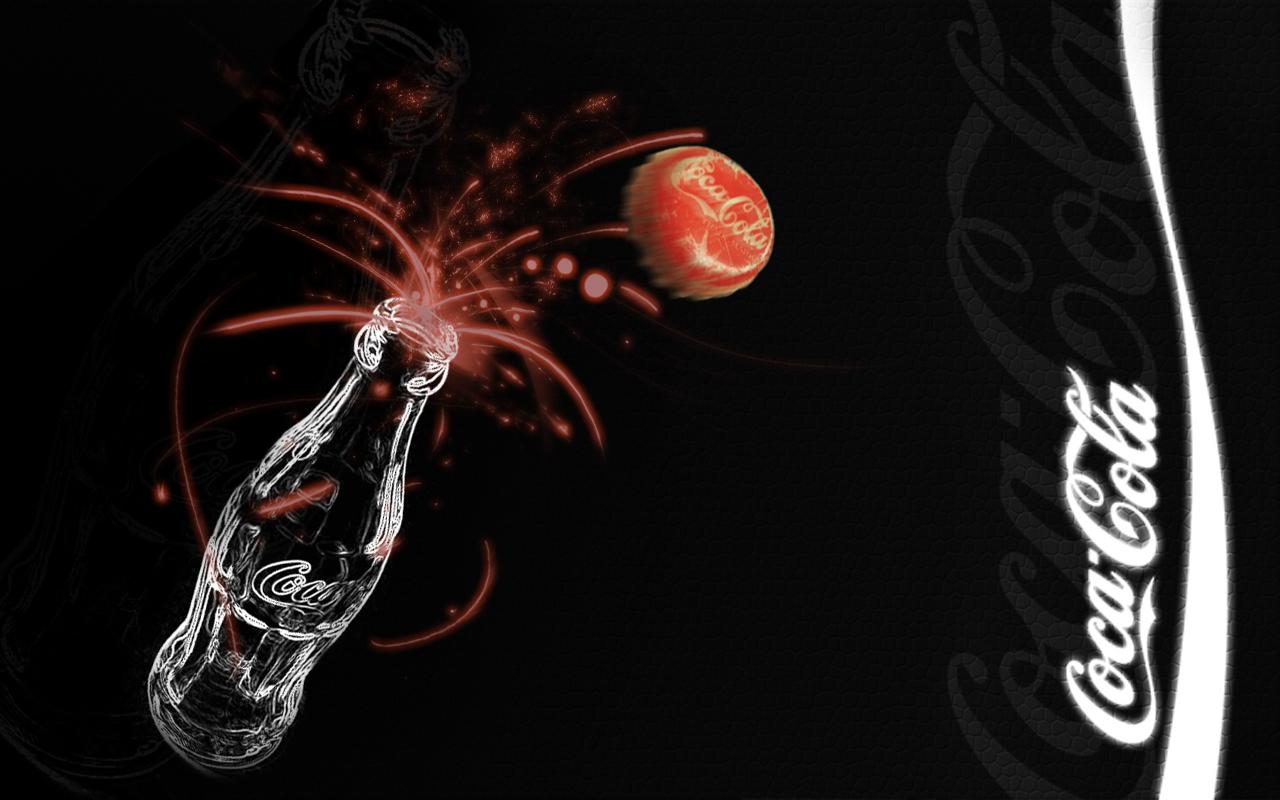 Bottiglia Coca-Cola sfondo nero, 1280x800 HD, HP Laptop
