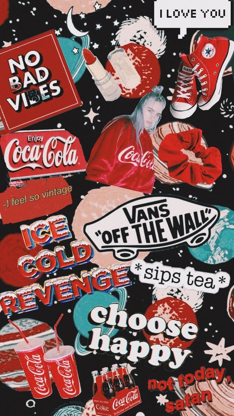 Collage adesivi Coca-Cola vintage, 750x1330 Full HD Verticale, iPhone