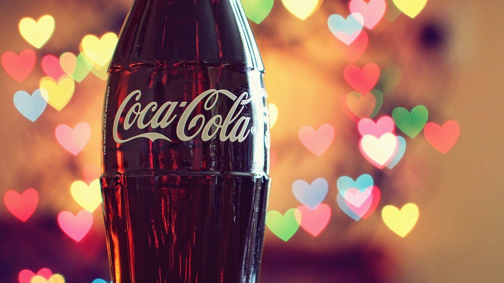 Bottiglia Coca-Cola vintage cuori, 1920x1080 Full HD 1080p, Desktop