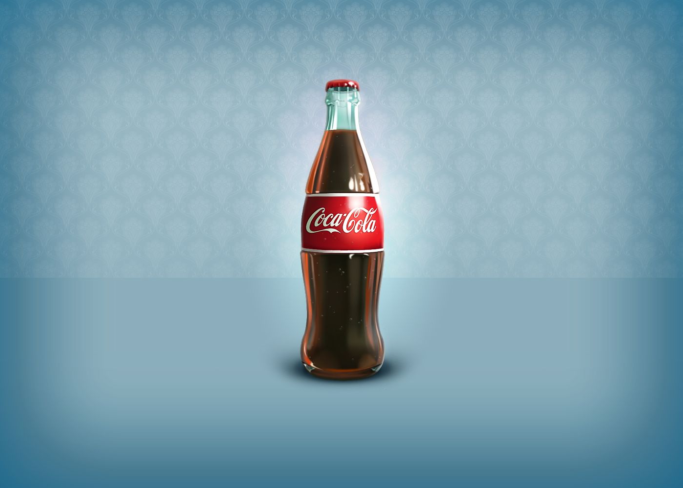 Bottiglia Coca-Cola vintage sfondo blu, 1400x1000 720p, PC