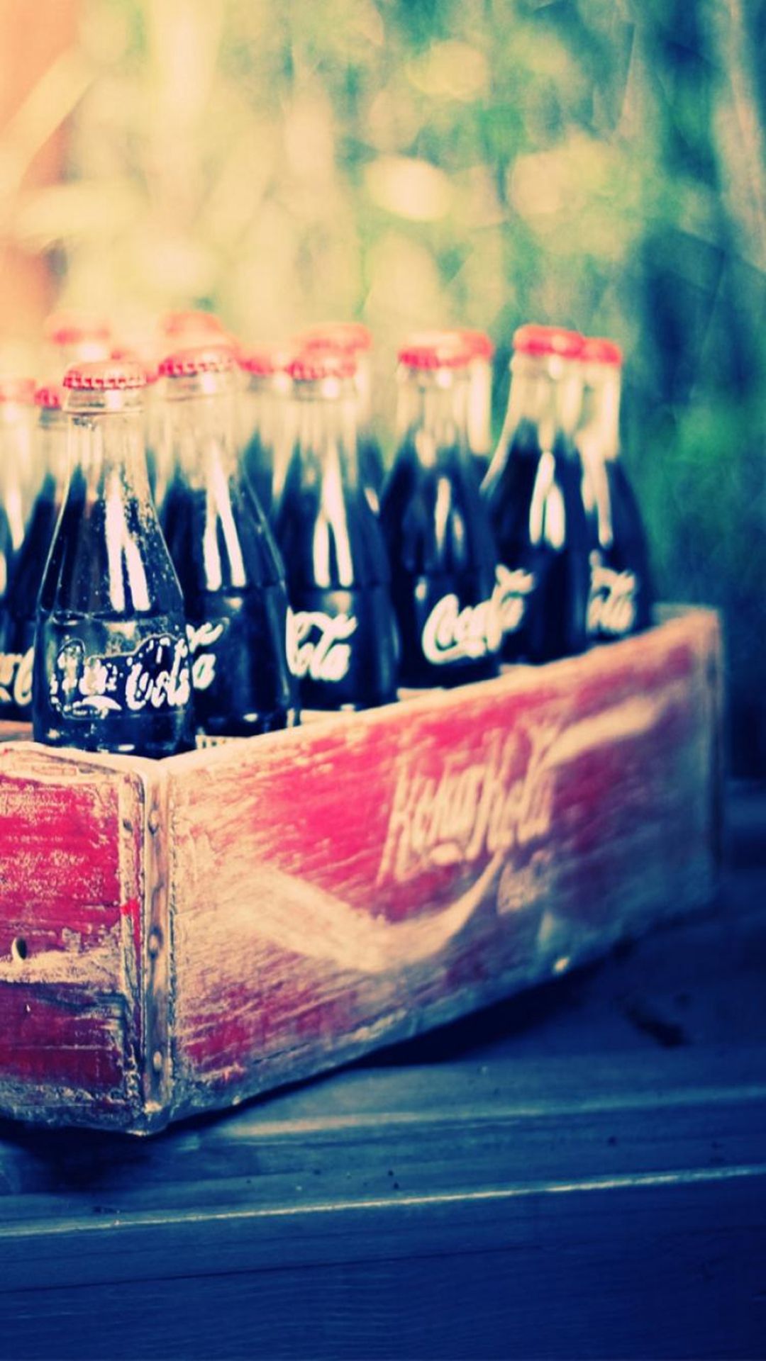 Cassa vintage bottiglie Coca-Cola, 1080x1920 Full HD Verticale, Smartphone