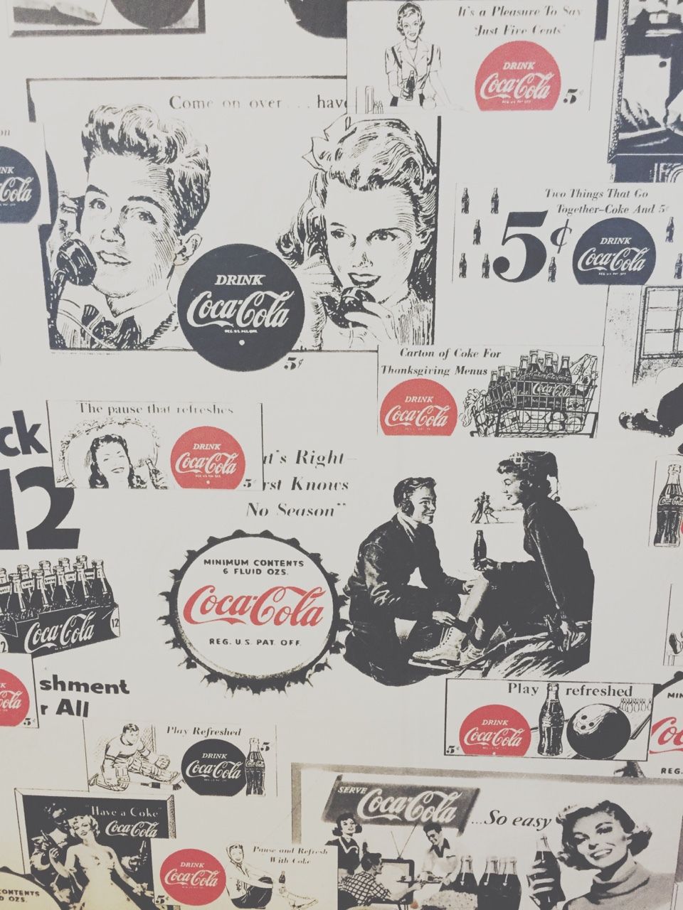 Collage pubblicità vintage Coca-Cola, 960x1280 Full HD Verticale, iPhone