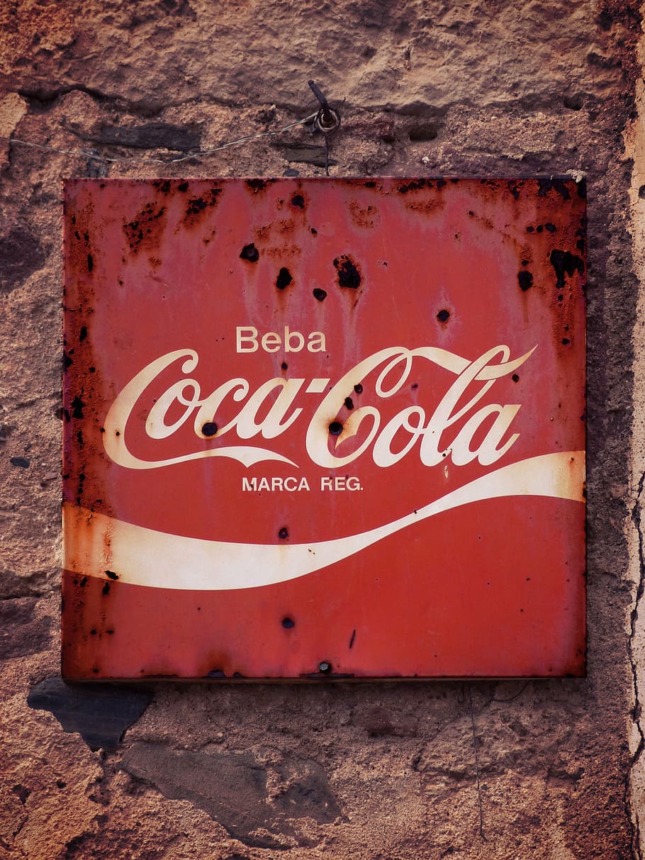 Cartello Coca-Cola arrugginito vintage, 910x1213 Full HD Verticale, iPhone