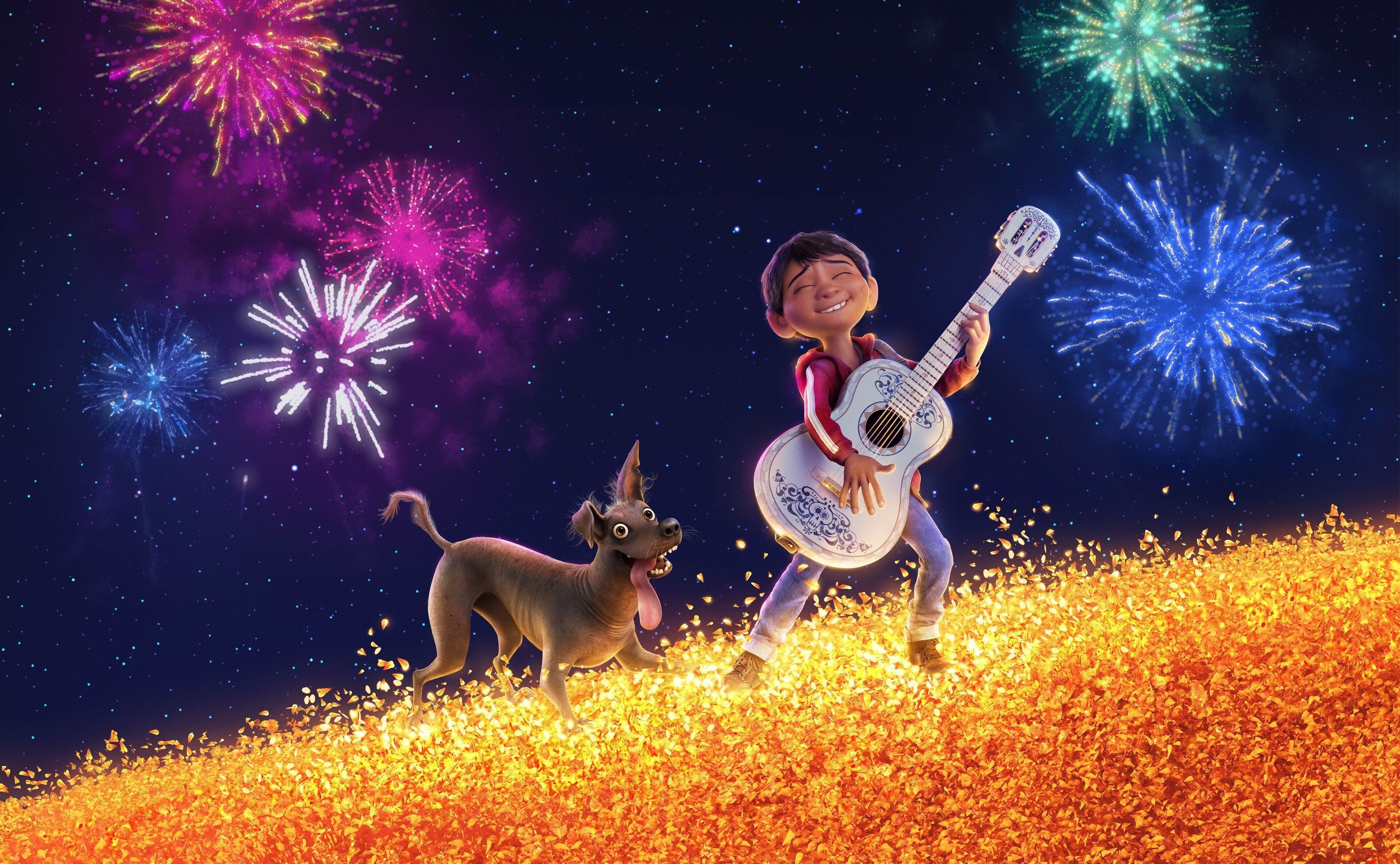 Miguel e Dante, Coco Pixar, film Pixar, 3840x2370 4K Ultra HD, Monitor 4K