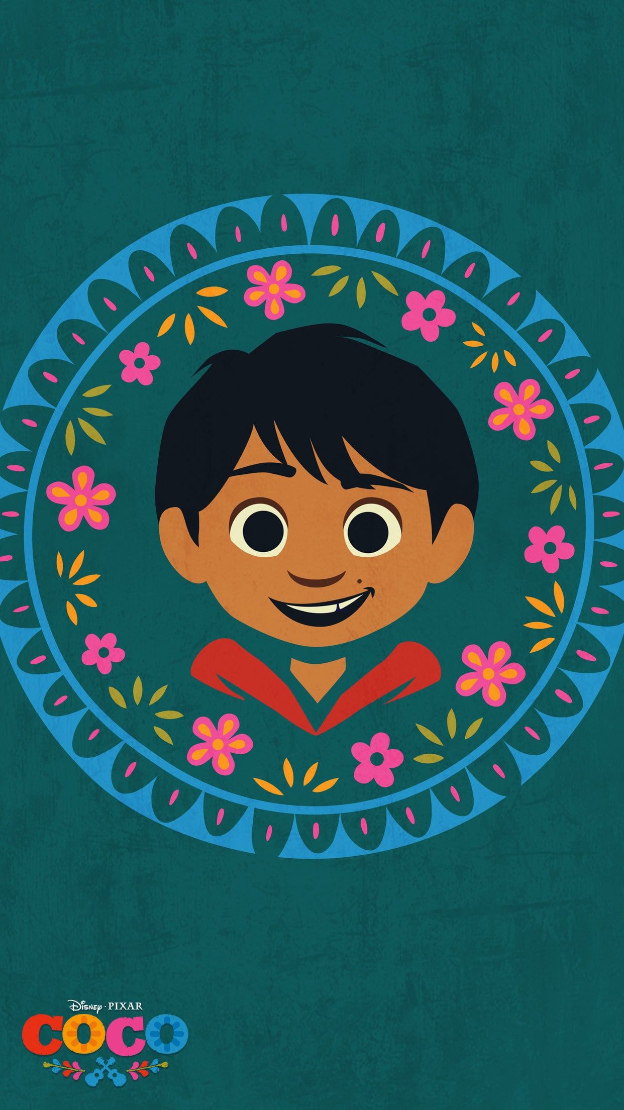 Miguel Coco Pixar cerchio floreale, 1242x2209 Verticale, Xiaomi