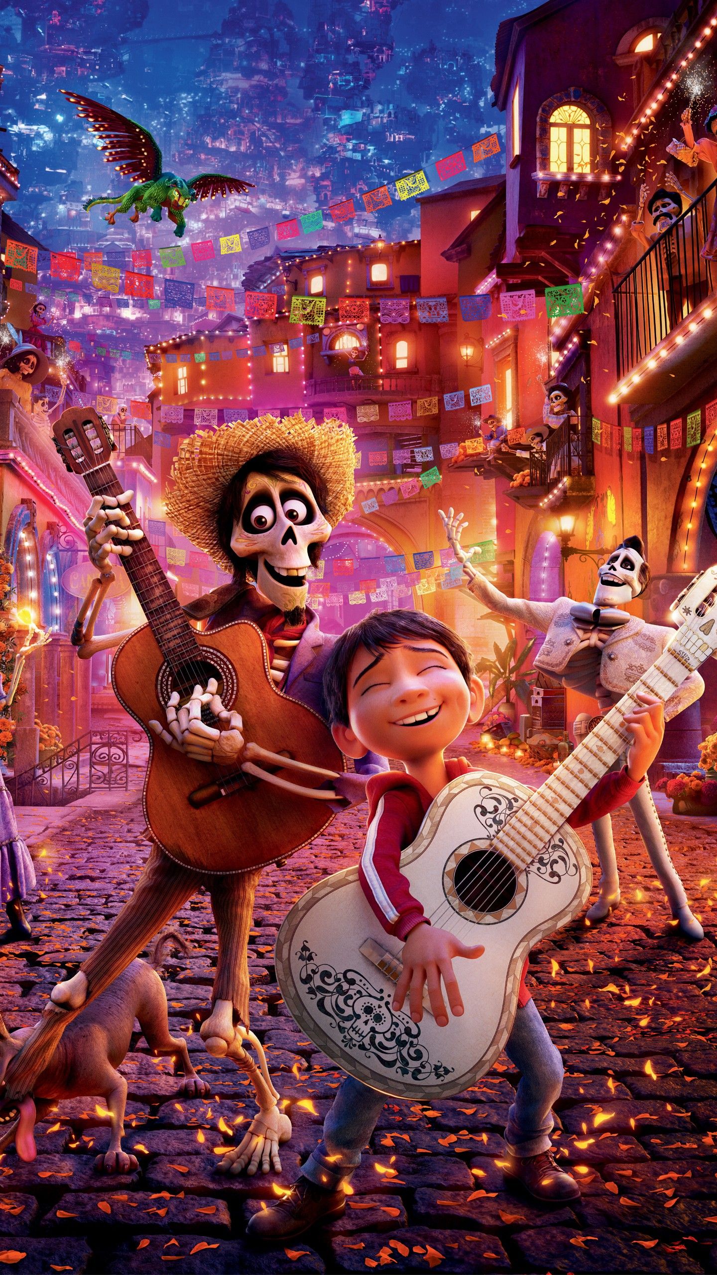 Coco Pixar Miguel scheletri chitarra, 1440x2560 Verticale, Mobile