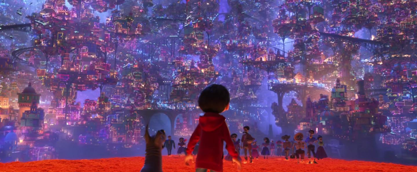 Miguel Coco villaggio notturno Pixar, 1440x595 Ultrawide, PC Desktop