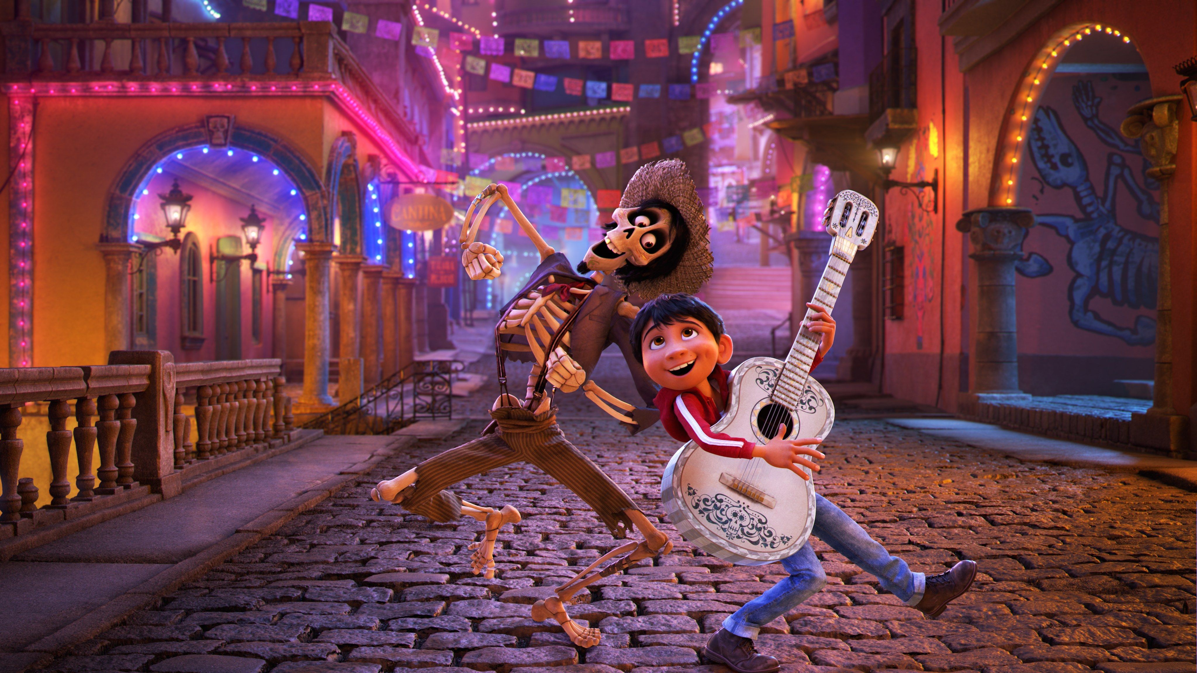 Miguel e scheletro Coco Pixar, 4096x2304 4K, Desktop 4K