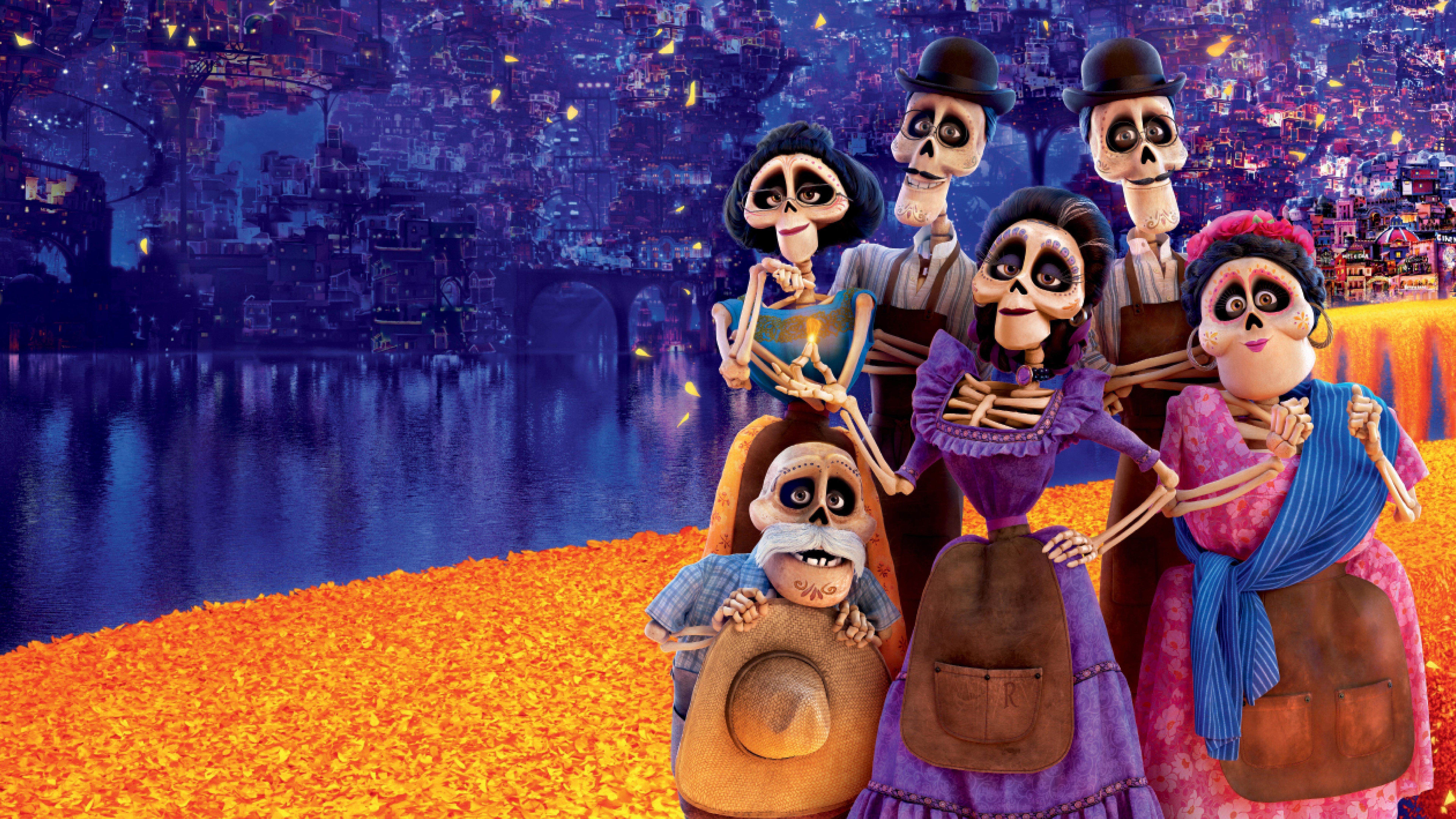 Famiglia scheletri Coco Pixar, 7680x4320 Ultra HD, 4K TV
