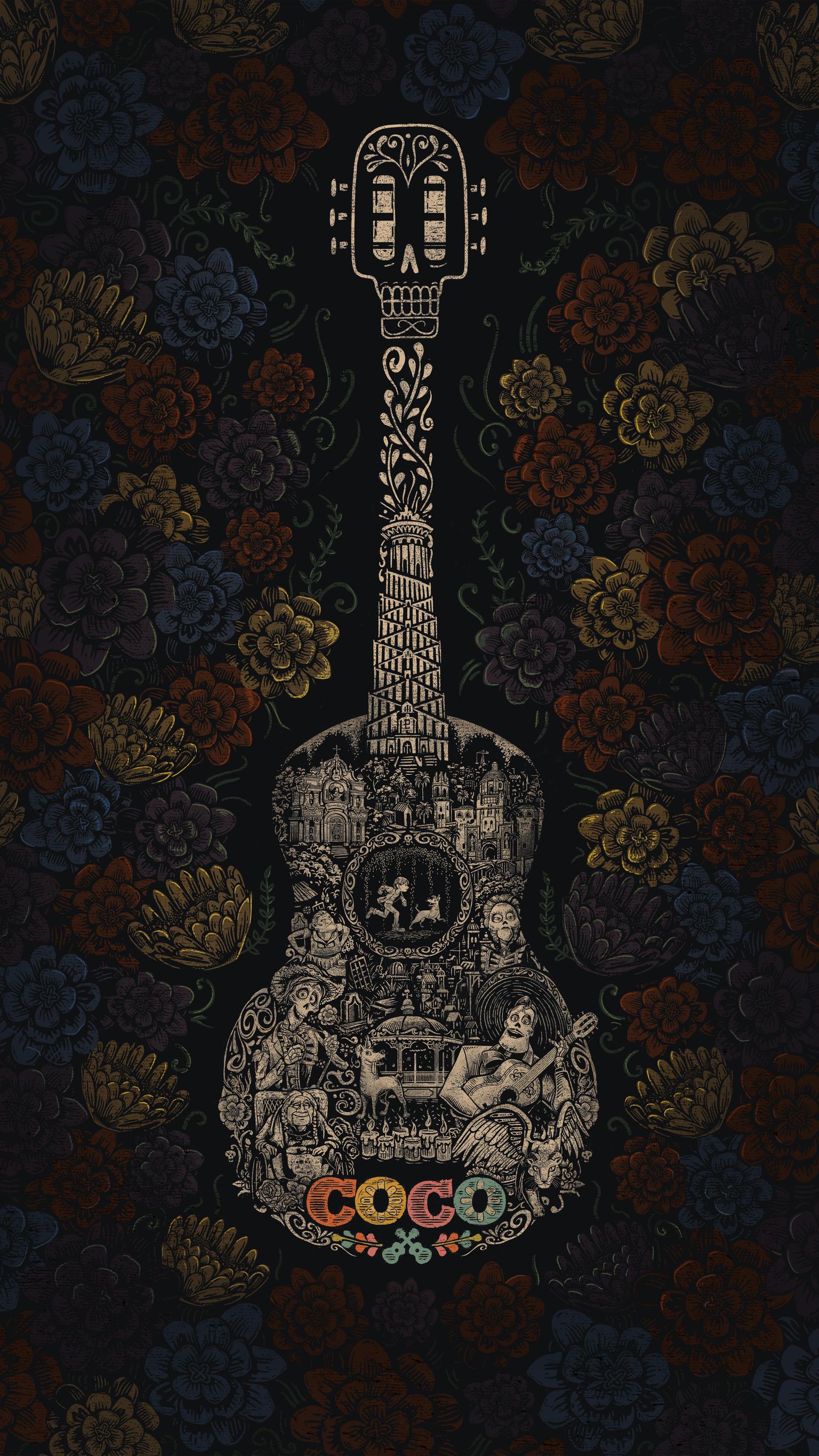 Chitarra Coco Pixar decorata, 1536x2732 Full HD Verticale, iPhone