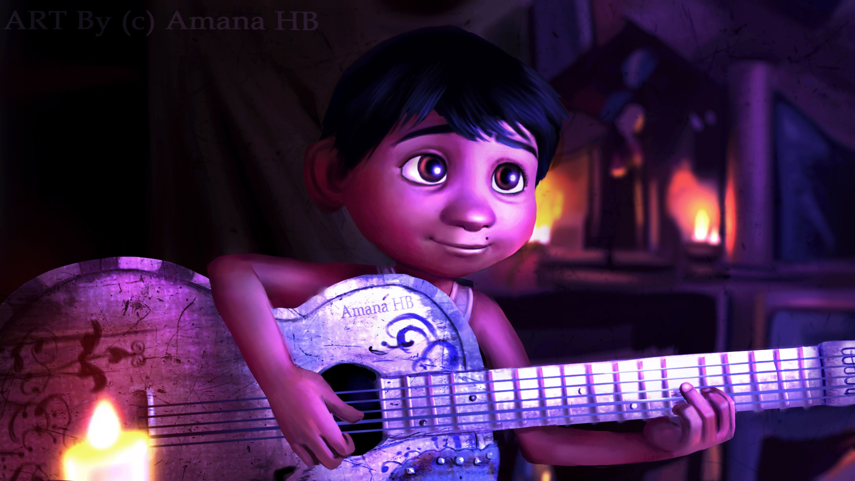 Miguel con chitarra, Coco Pixar, 3000x1688 2K, Laptop