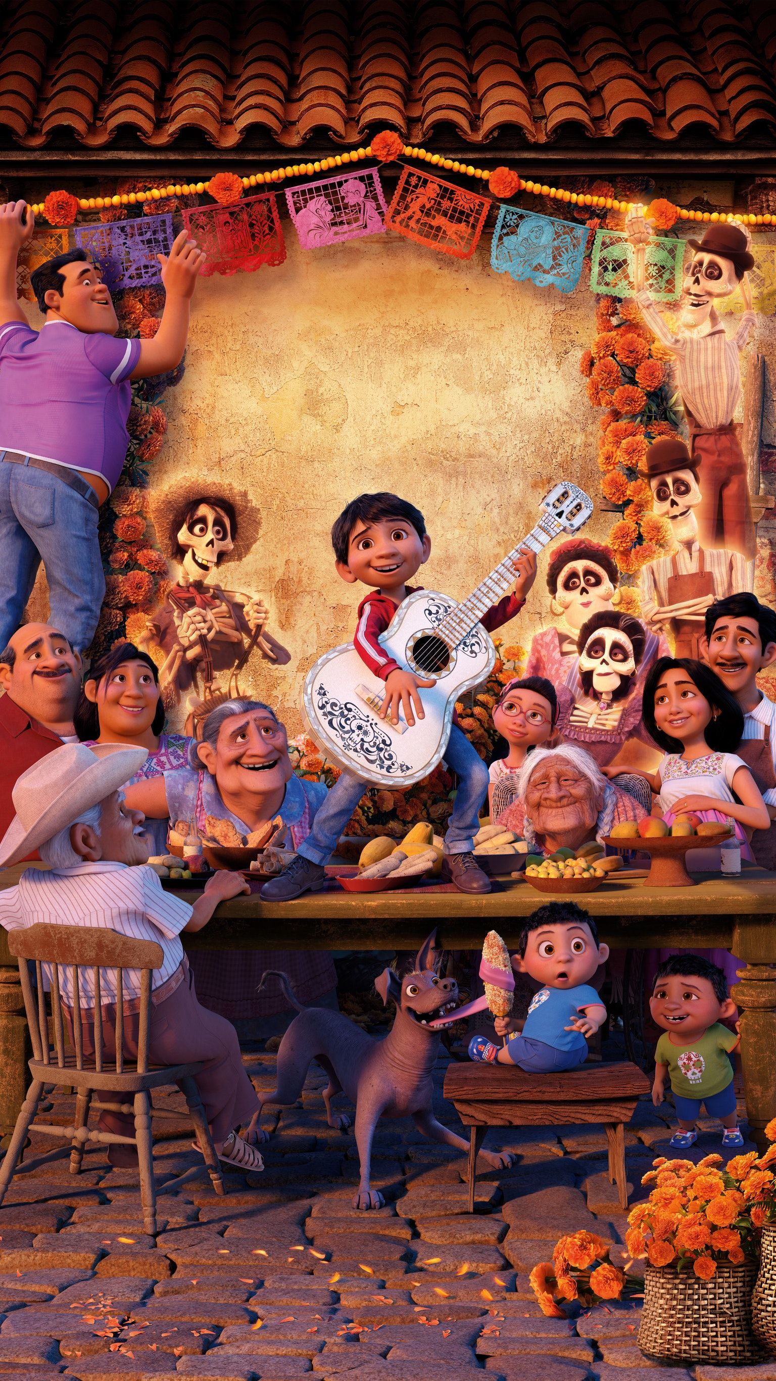 Coco Pixar famiglia personaggi, 1536x2732 Verticale, Android