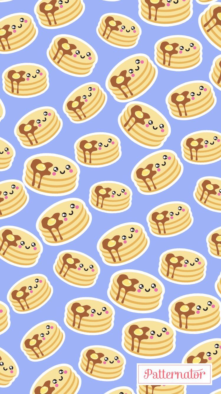 Pattern pancake kawaii blu, 750x1334 Verticale, Mobile