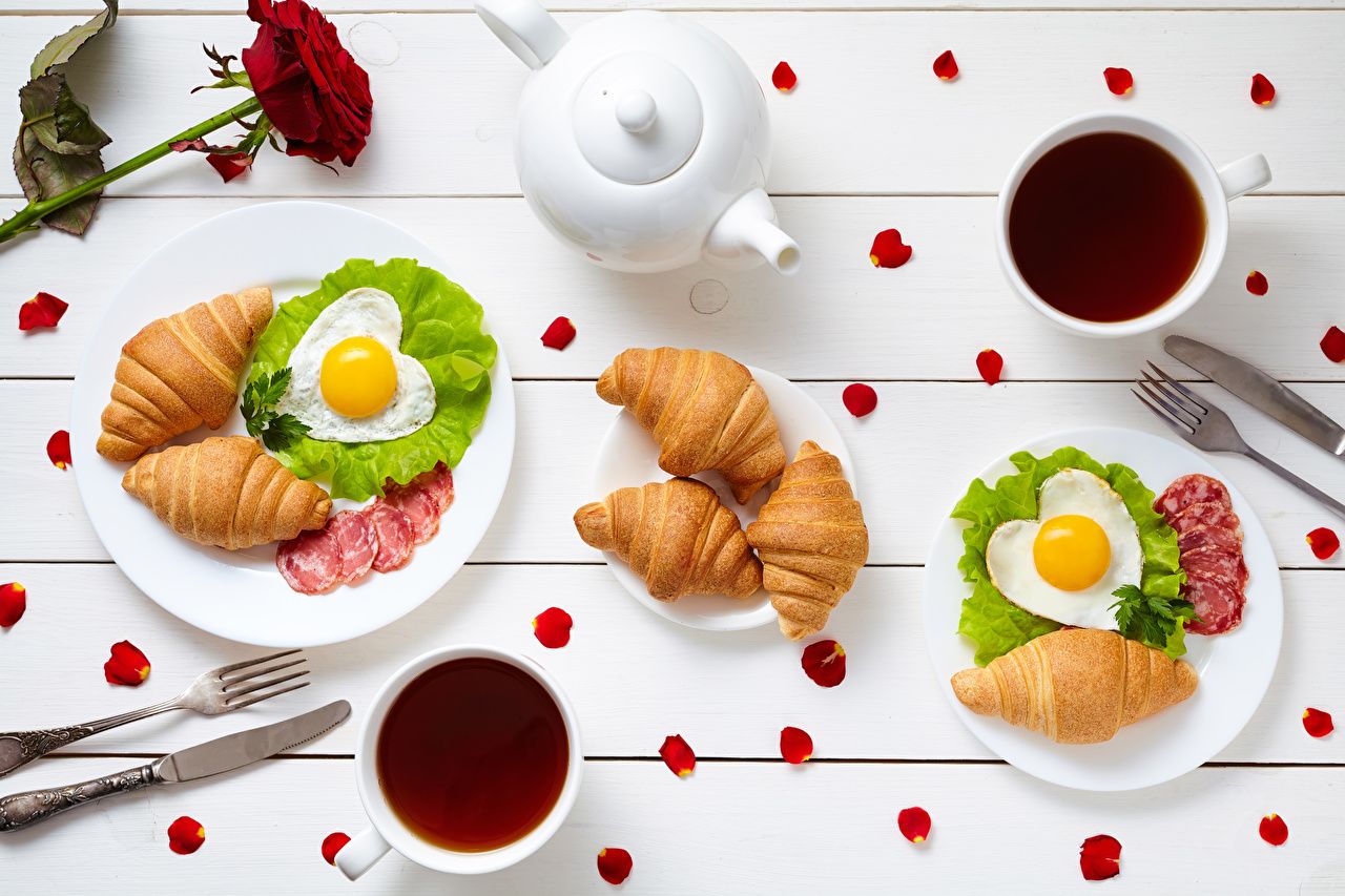 Colazione con croissant e uova, 1280x853 HD, Notebook Gaming