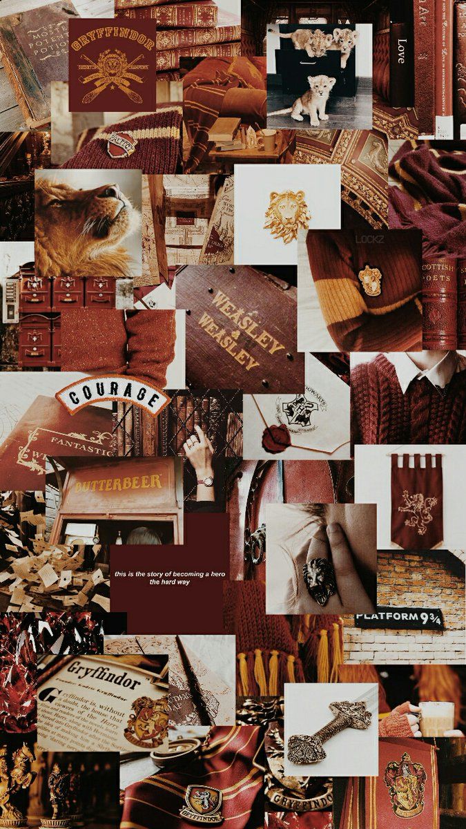 Collage Grifondoro Harry Potter rosso oro, Hogwarts, 960x1280 Full HD Verticale, iPhone