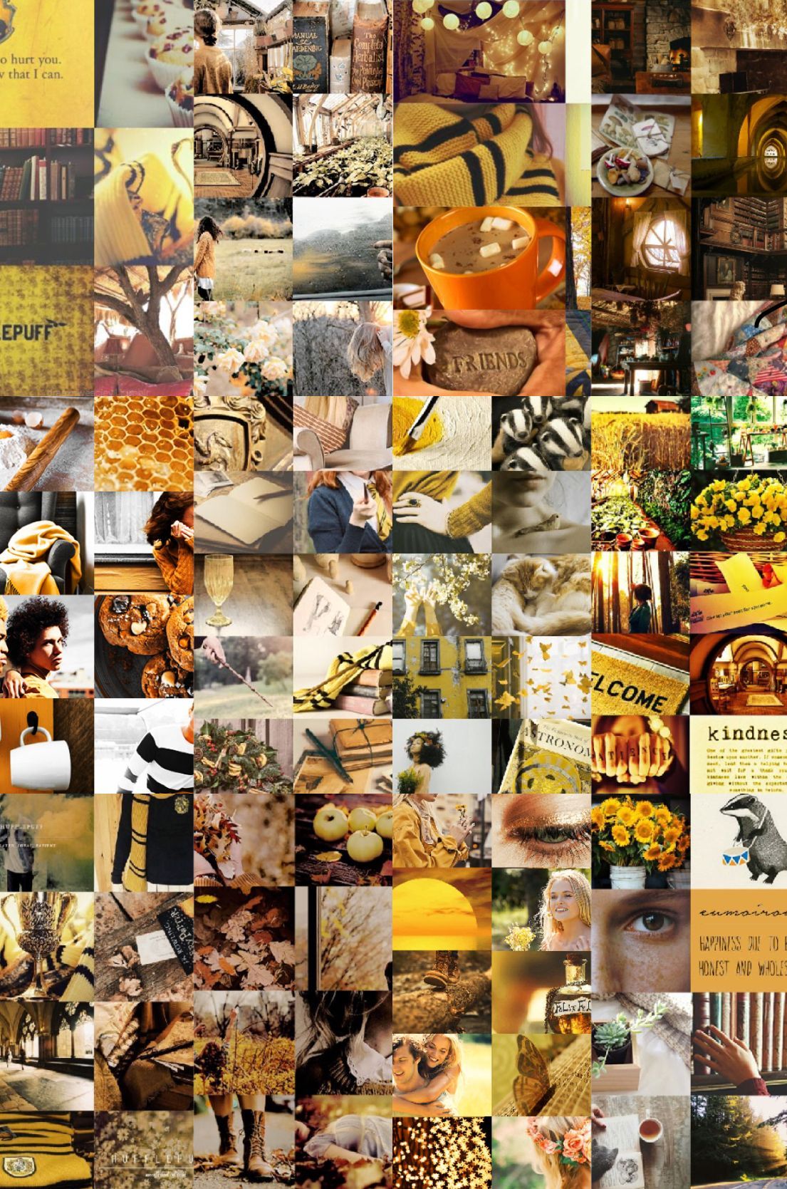 Collage estetico Tassorosso giallo, 1280x1280 HD, Desktop