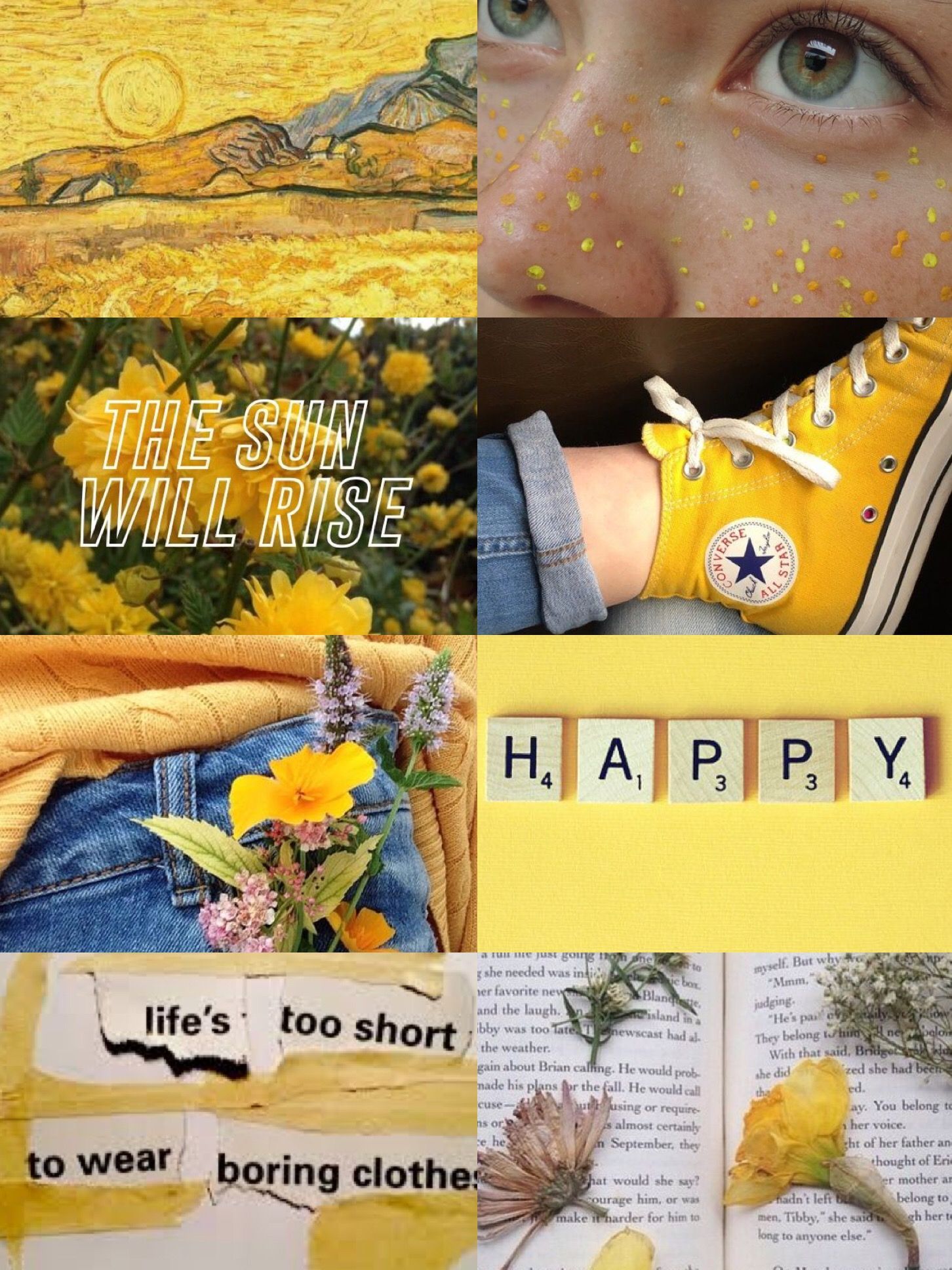 Collage estetico giallo miele, 1234x777 HD, Desktop