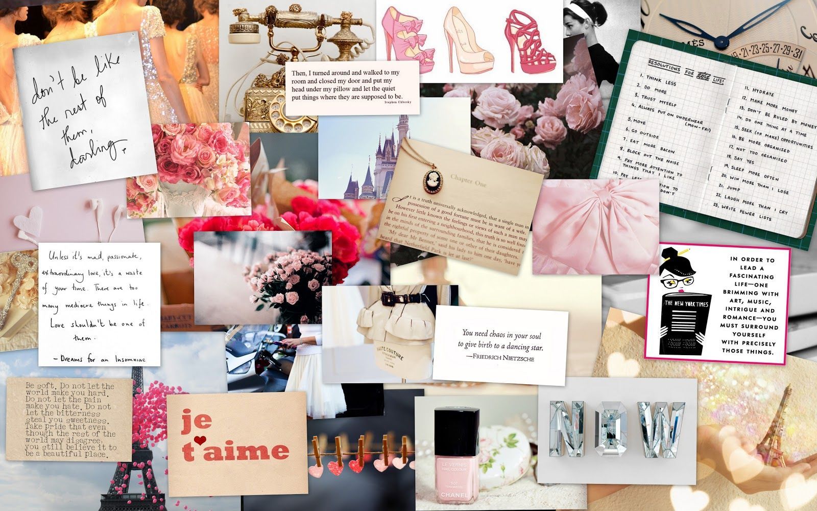 Collage rosa moda femminile, 1600x1000 900p, PC