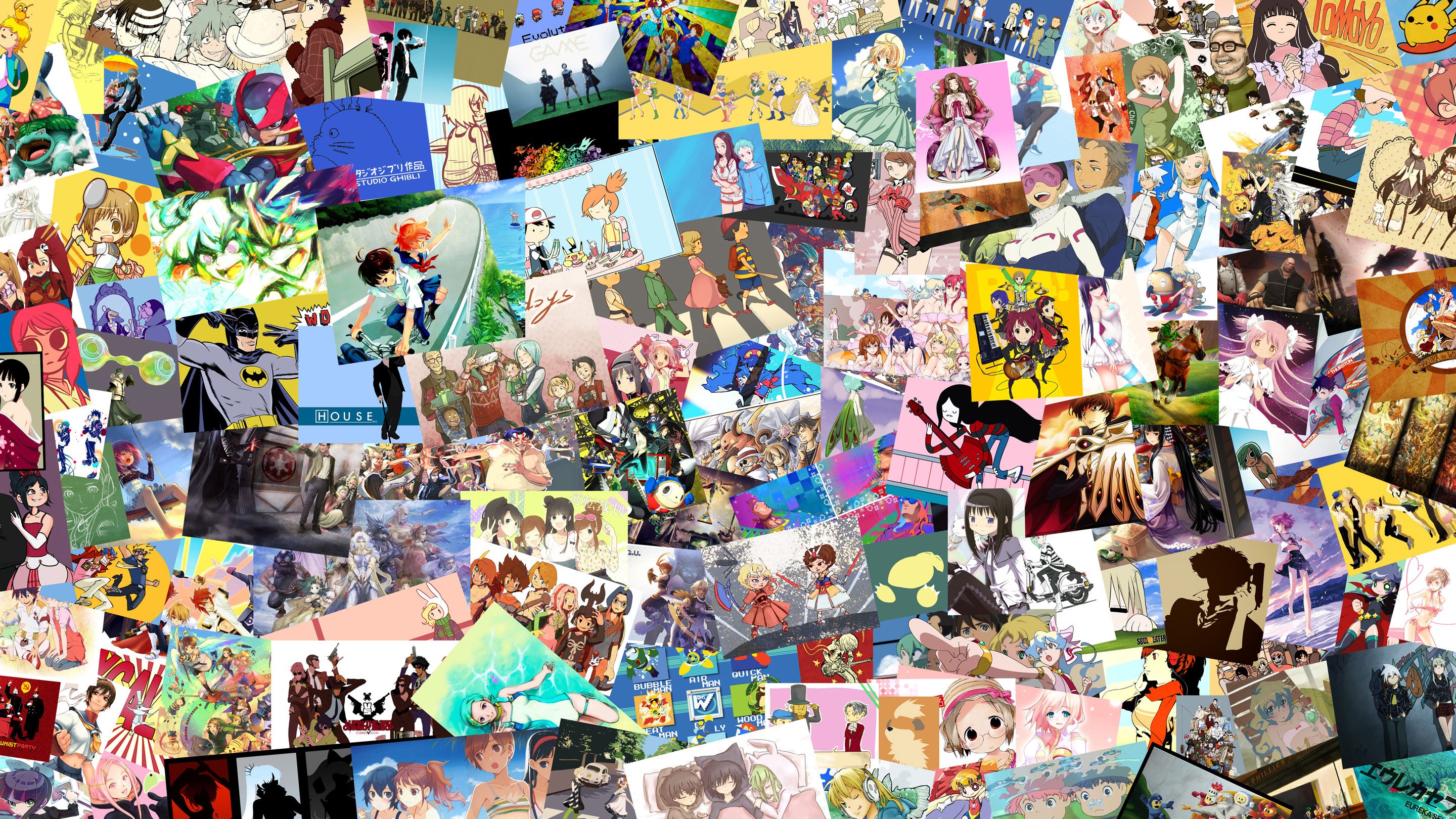 Collage personaggi anime colorati, 2880x1620 2K+, PC