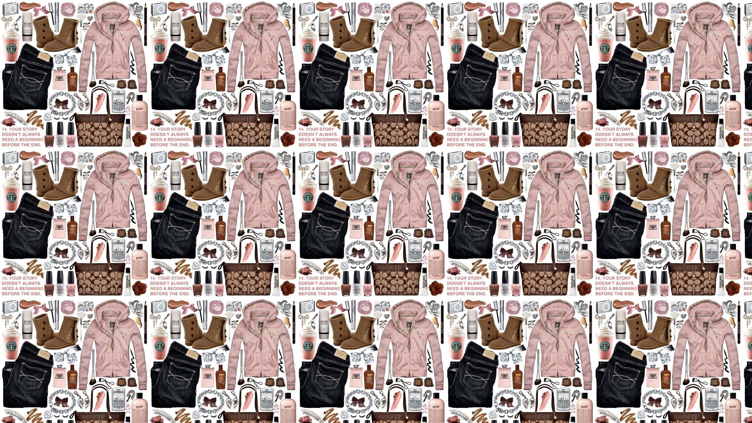 Collage vestiti invernali rosa, 2560x1440 1440p, Desktop