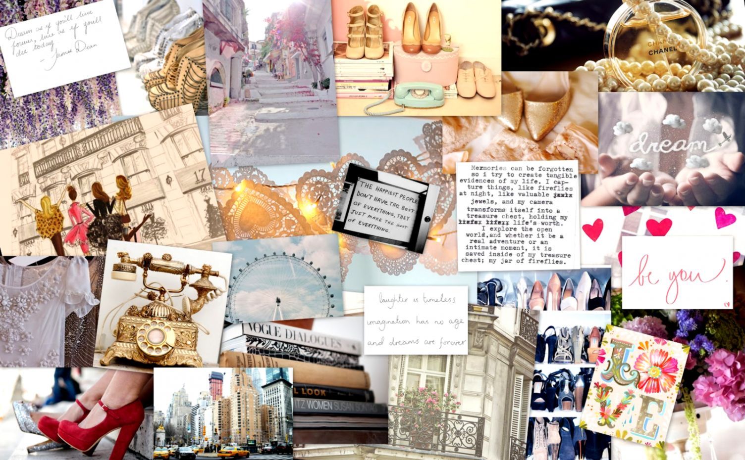 Collage moda scarpe gioielli, 1504x930 720p, PC
