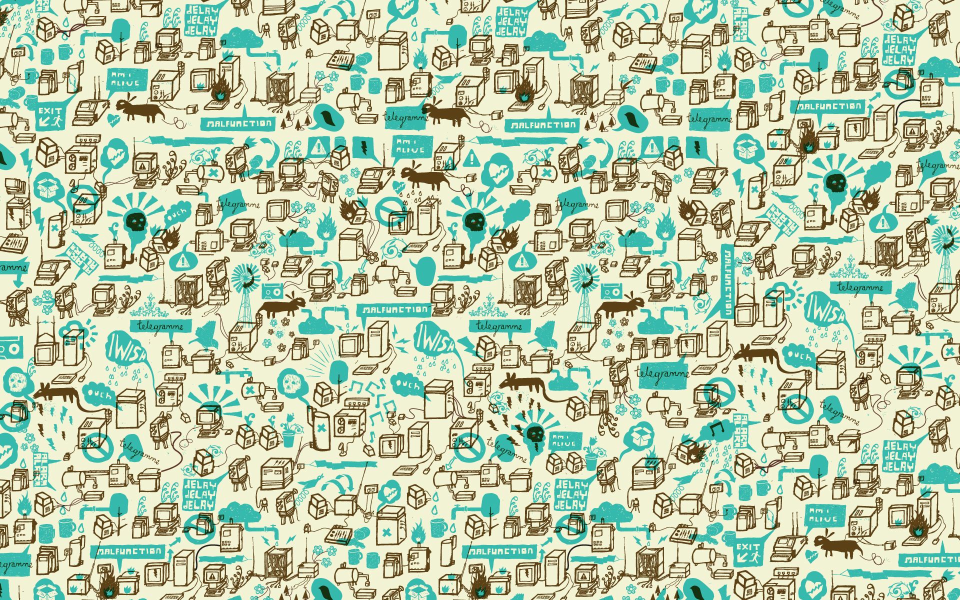 collage disegni doodle turchese, 1920x1200 Full HD+ WUXGA, iMac