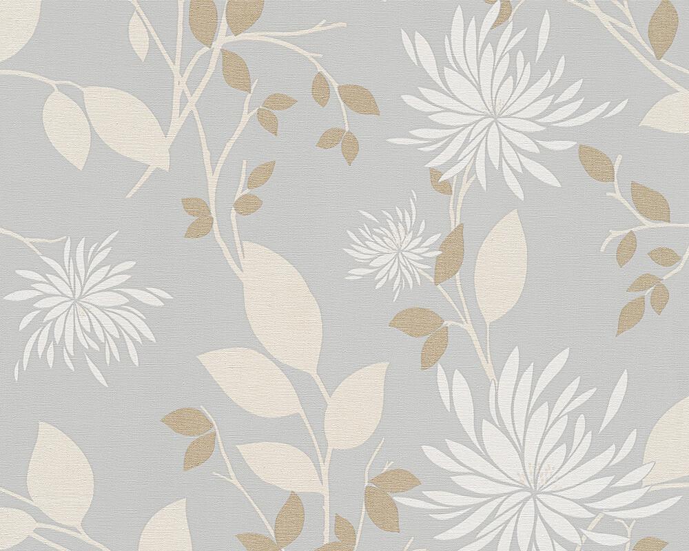 Fiori e foglie floreali grigio crema, 1000x800 HD, Desktop
