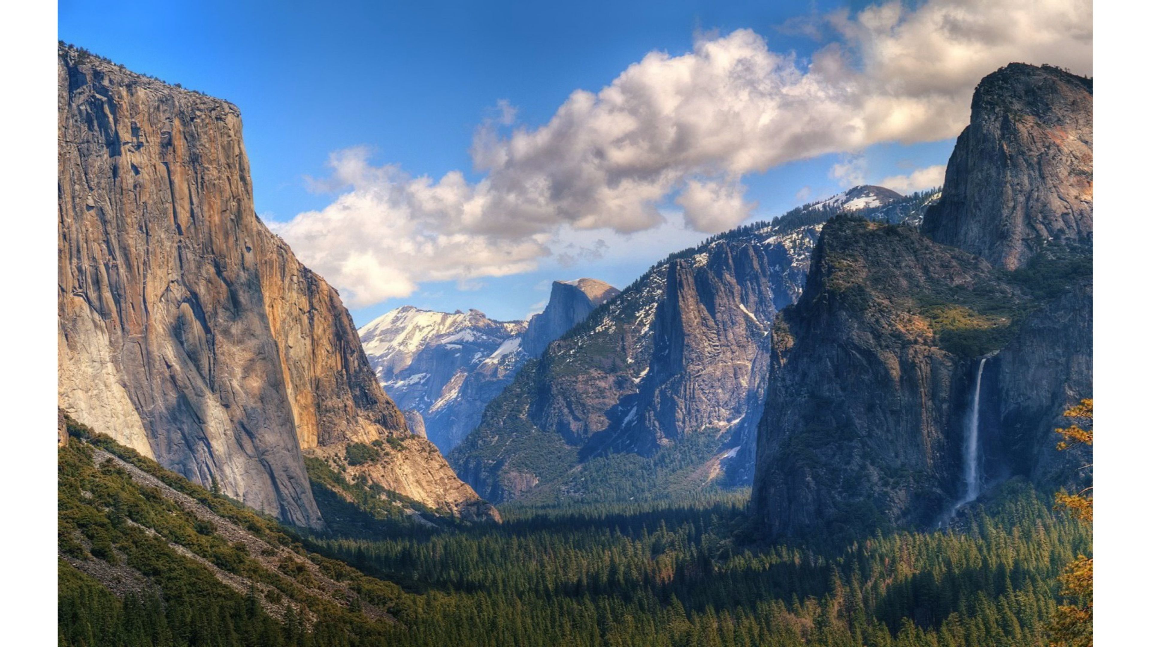 Valle montana con cascate, 3840x2160 UHD, PC 4K