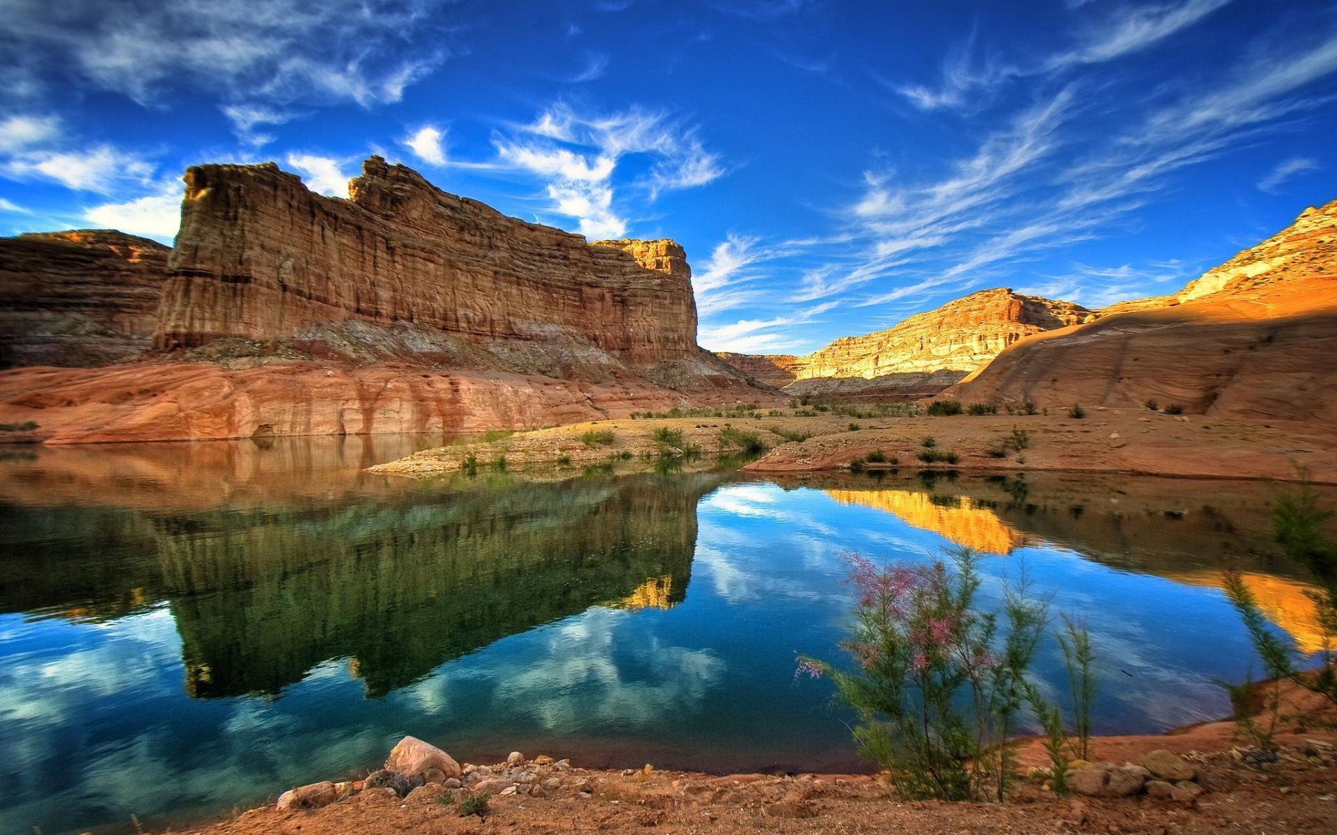 Canyon con lago riflettente, 1920x1200 Full HD+, PC