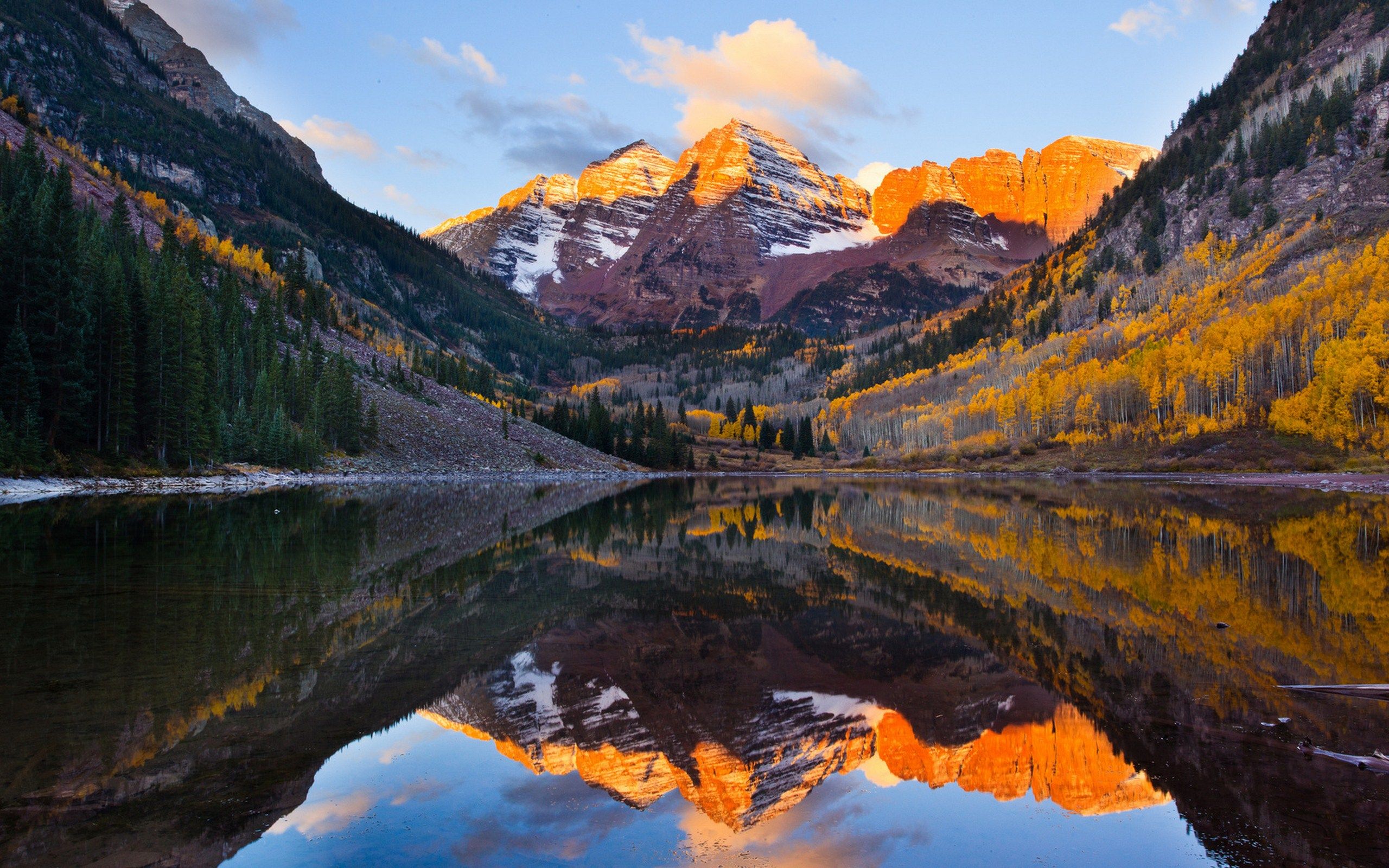 Maroon Bells lago riflesso Colorado, 2560x1600 2K+, PC