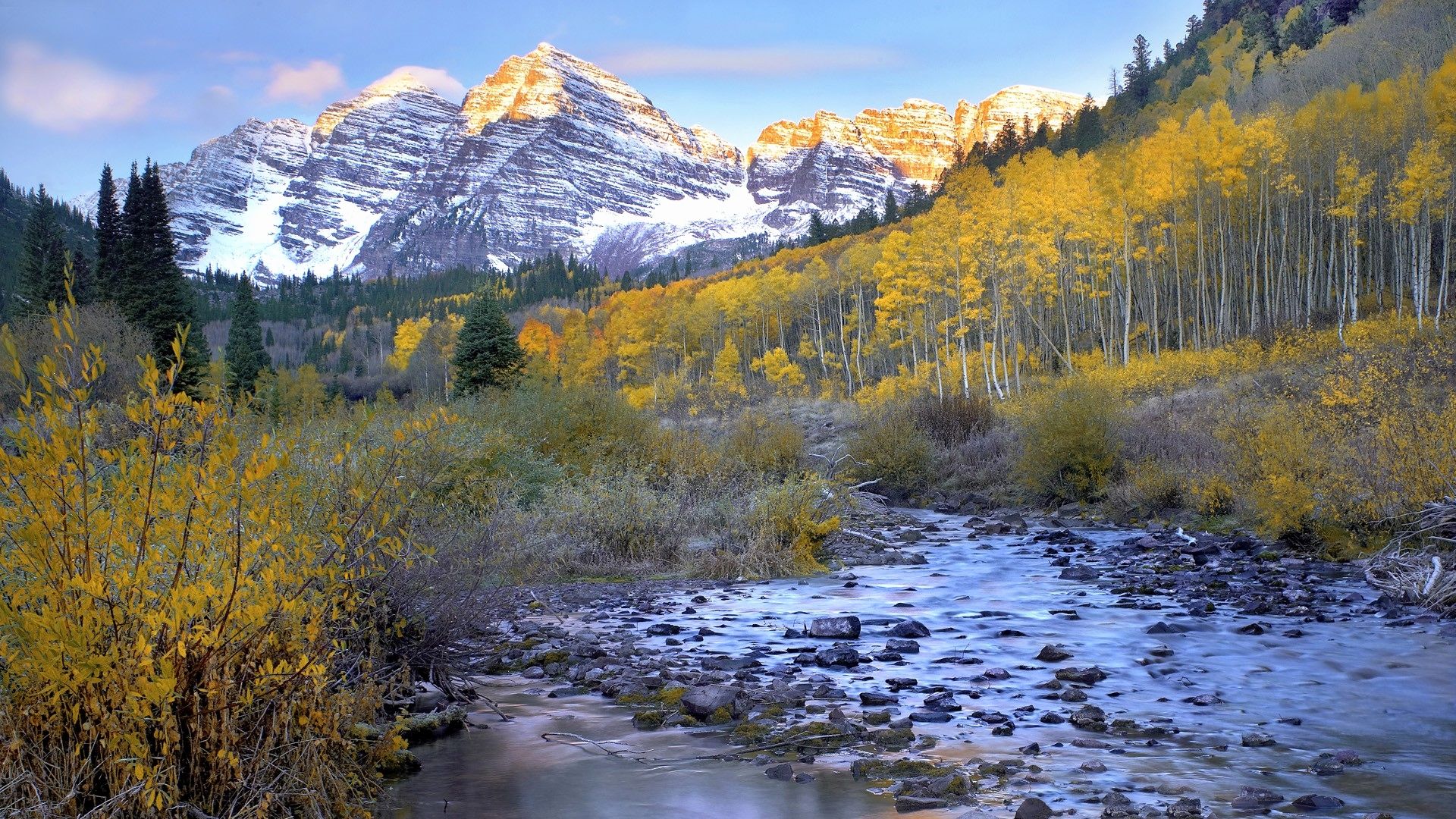 Montagne Colorado con fiume autunnale, 1920x1080 1080p, Desktop