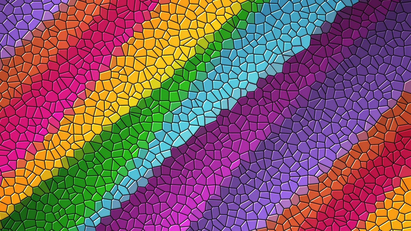 Mosaico geometrico arcobaleno colorato, 1366x768 720p, Notebook