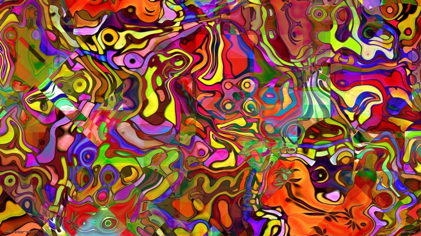Astrazione psichedelica multicolore, 1366x768 720p, HP Laptop