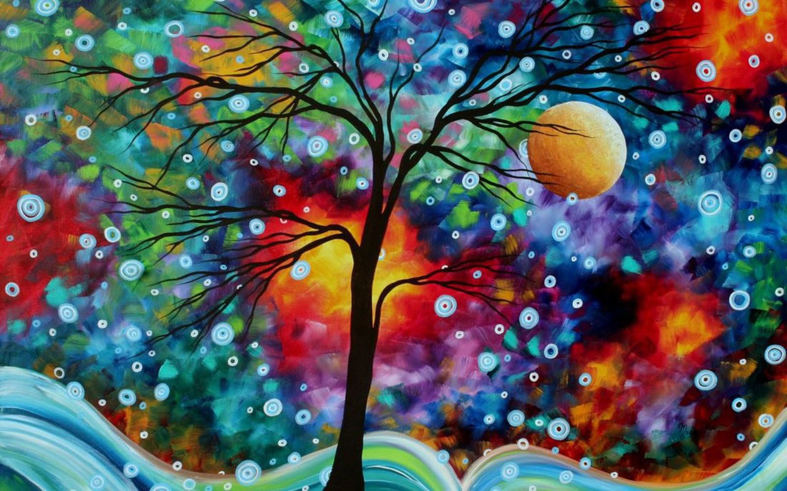 Albero colorato arte astratta, 1600x1000 900p, Laptop