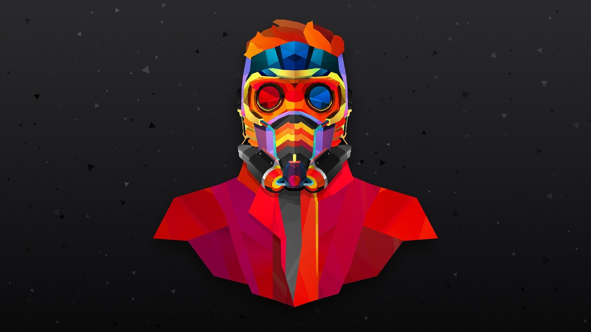 Star Lord poligonale colorato, 1920x1080 Full HD, Notebook