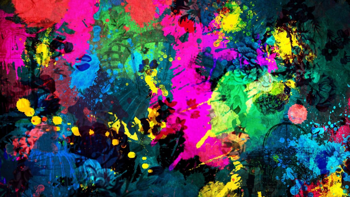 Schizzi di vernice colorati, 1366x768 720p, Ultrabook