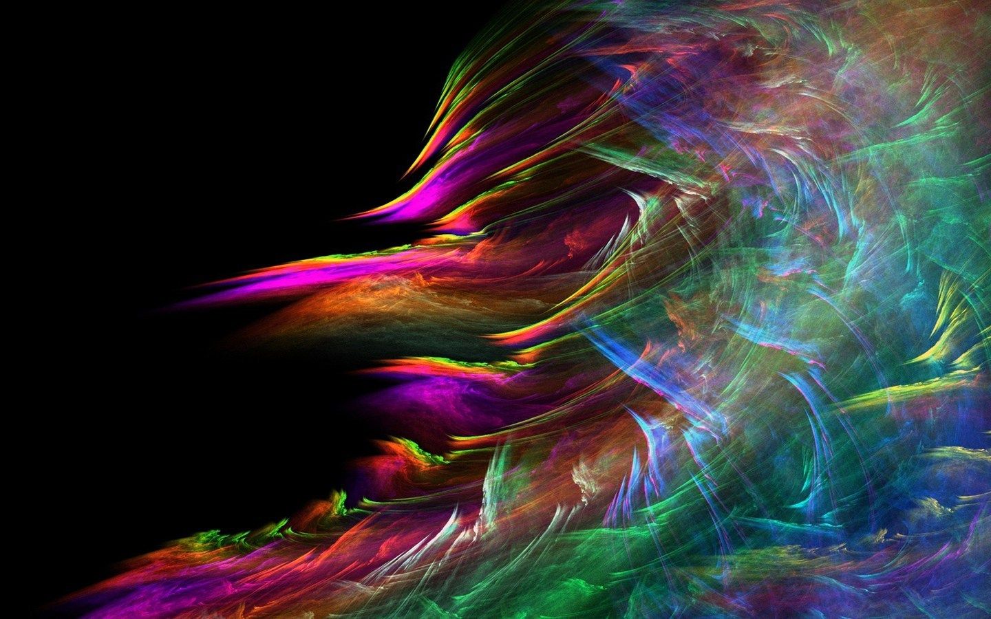 Astratto piume colorate frattali, 1440x900 HD, Lenovo Legion