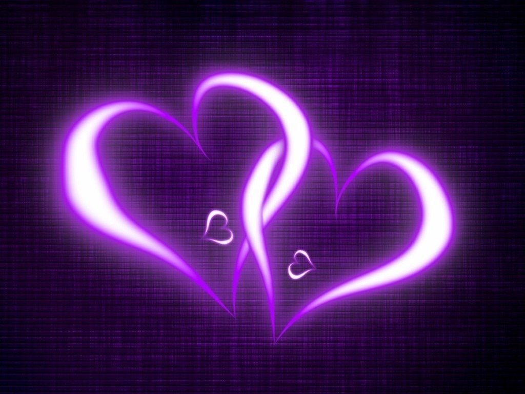 Cuori luminosi viola intrecciati, 1024x768 HD, Laptop