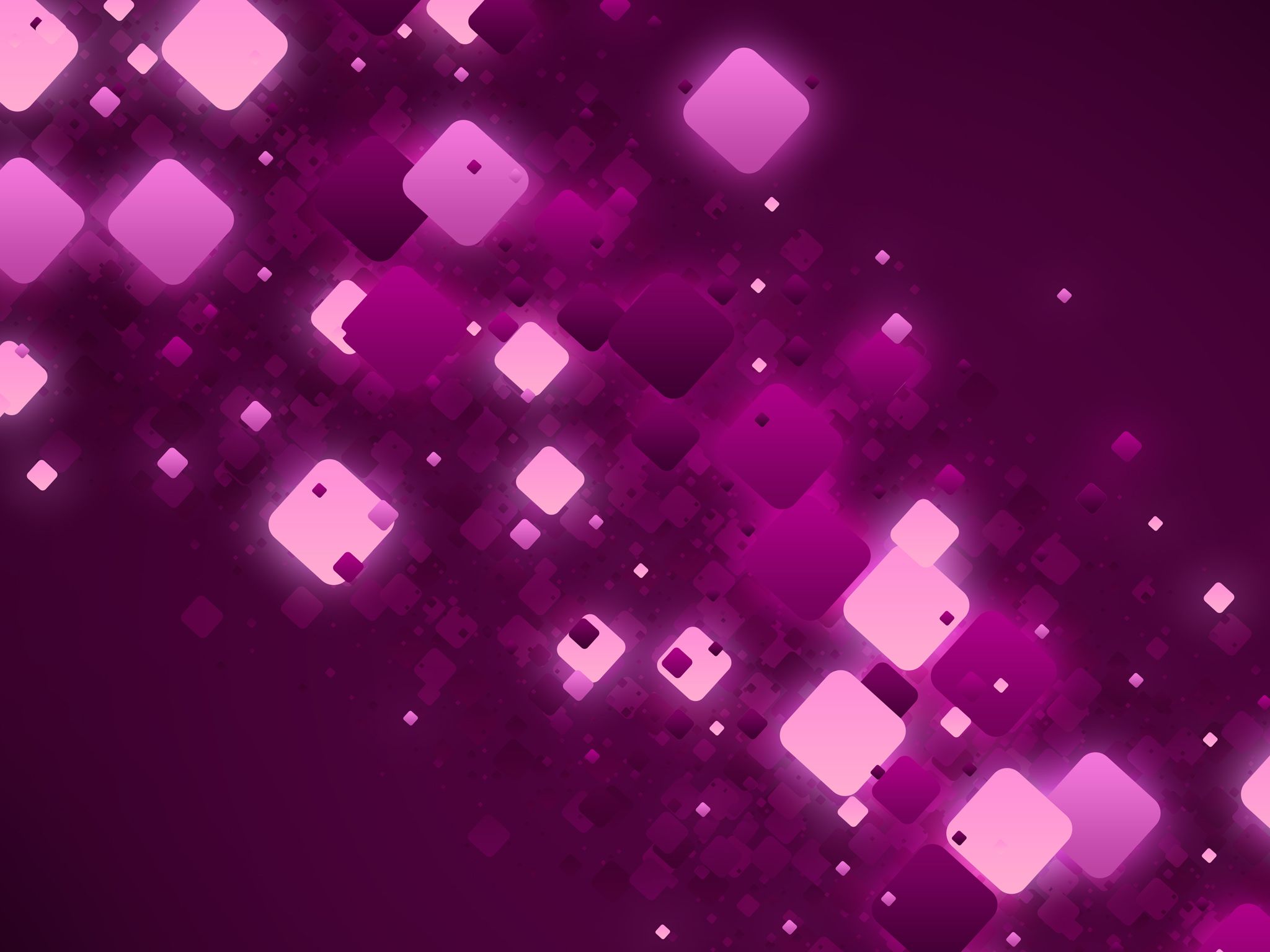 Quadrati luminosi astratti viola, 2048x1536 2K, Desktop