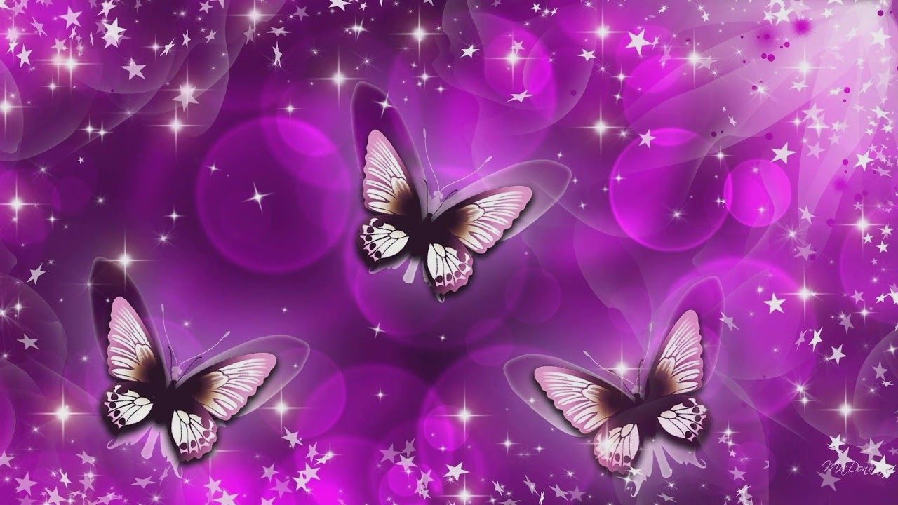 Farfalle viola con stelle, 1280x720 HD, Desktop